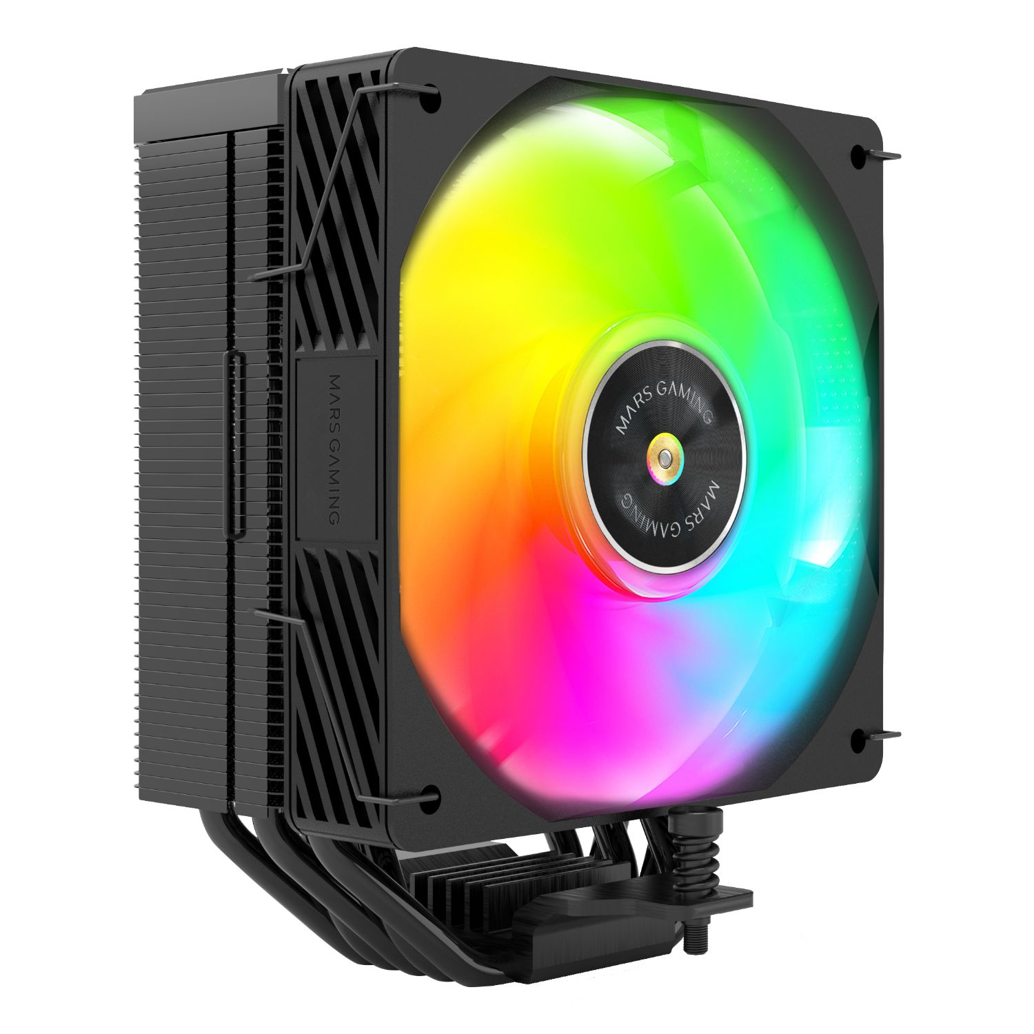 MCPUX5ARGB - Ventilador CPU MARS GAMING ARGB 120mm 5 heatpipes HCT, hasta 280W TDP, Negro (MCPUX5ARGB)