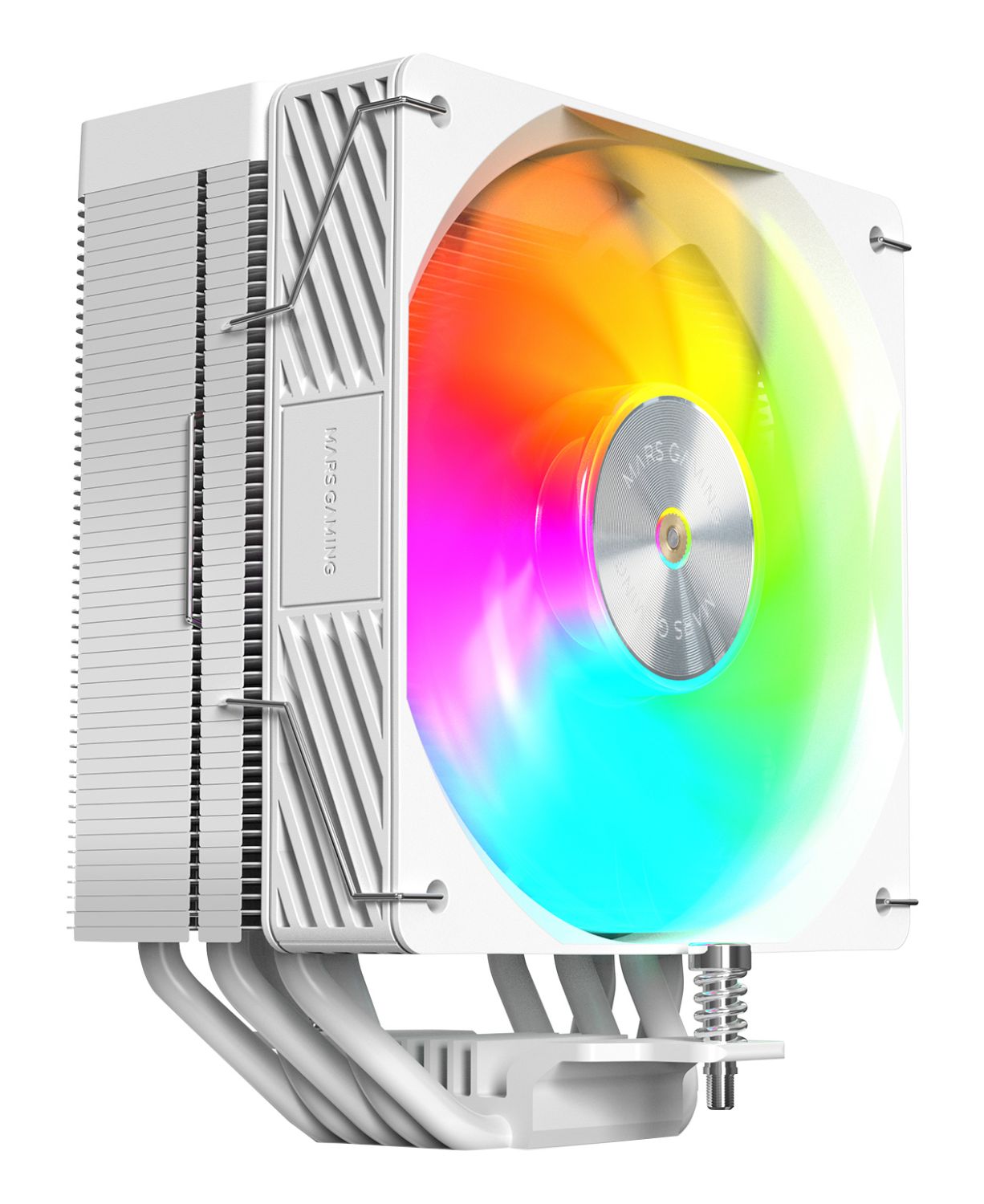 MCPUX5ARGBW - Ventilador MARS GAMING ARGB Disipador Cpu 280w Tdp 5x Heatpipes, 120mm, Blanco (MCPUX5ARGBW)