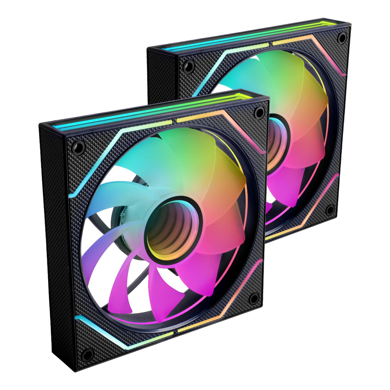 MF3DPROX2R - Ventilador MARS GAMING 2Unidades, 120mm, ARGB Triple Infinity Mirror 360, Negro (MF3DPROX2R)