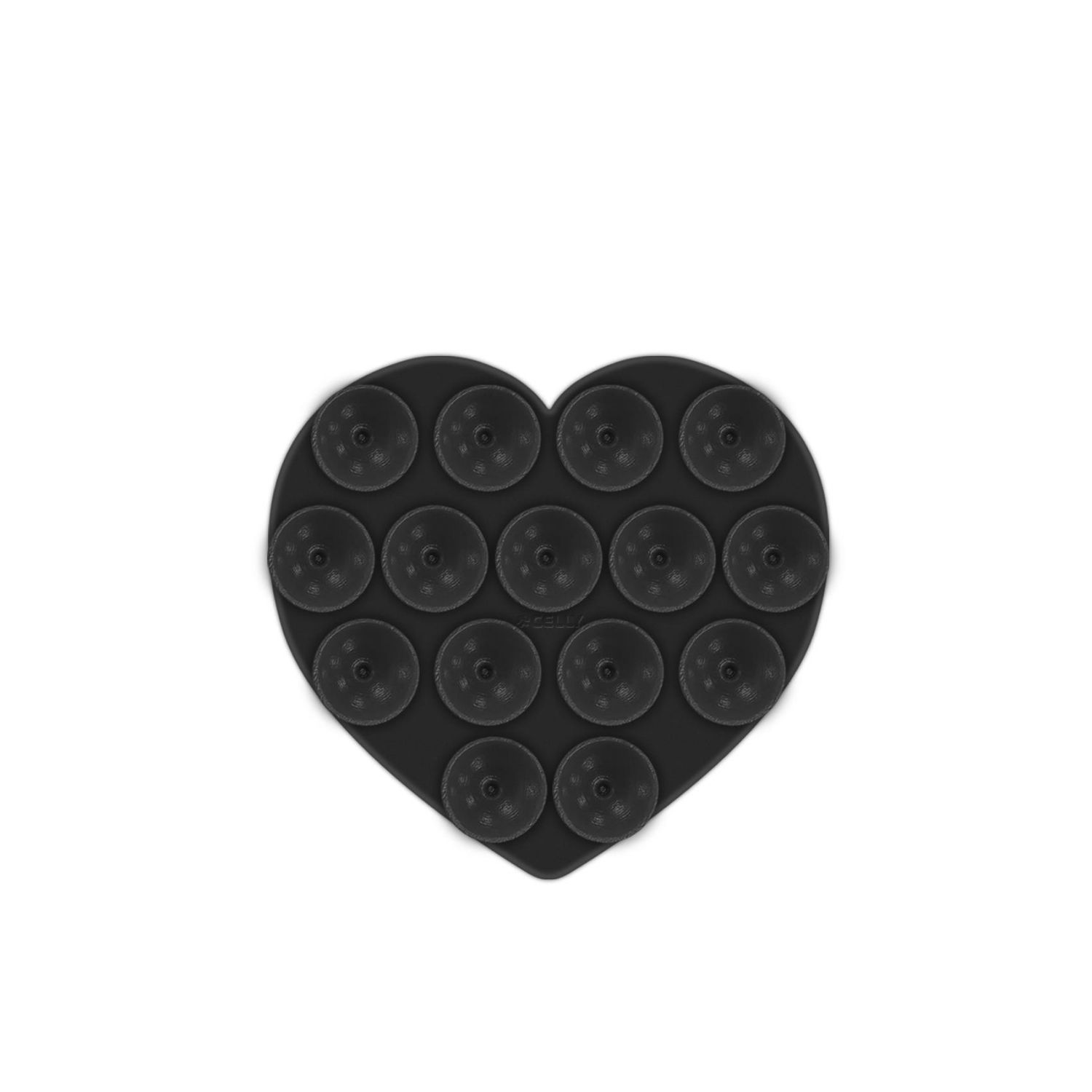 FIXHEARTBK - Ventosa CELLY para smartphone Corazon de Silicona Negro (FIXHEARTBK)
