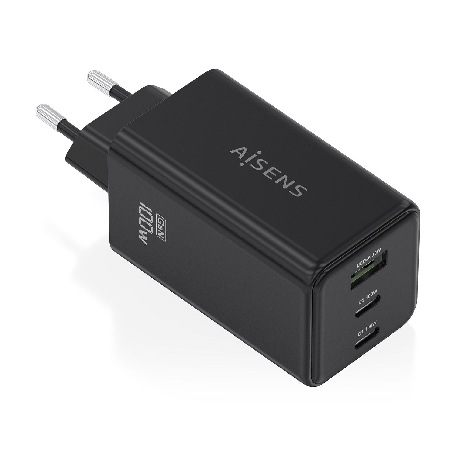 ASCH-100W3P052-BK - Cargador de Pared AISENS 100W 2Usb-C PD3.0 1Usb-A Negro (ASCH-100W3P052-BK)