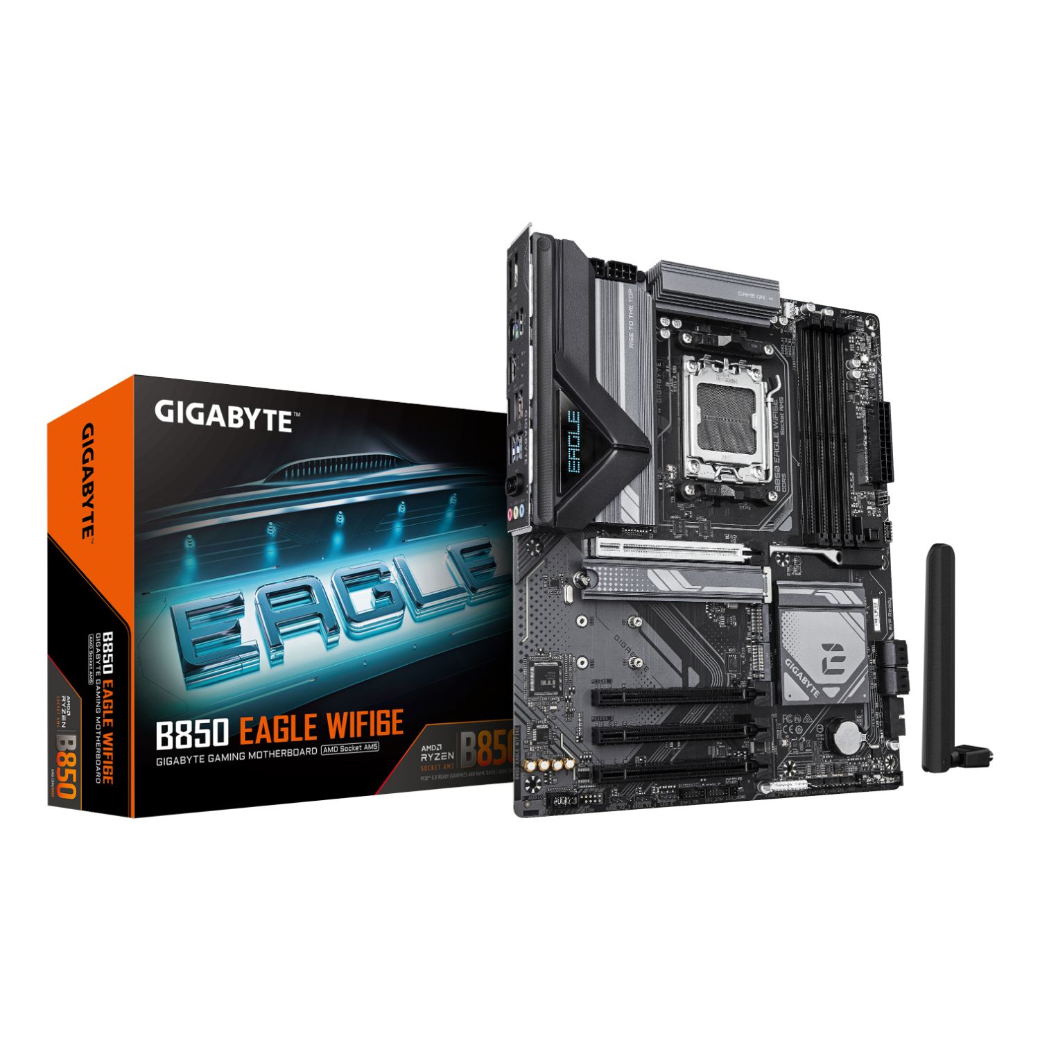 9MB85EGL6-00-G10 - Placa base GIGABYTE GB850 EAGLE WIFI6E: (AM5) 4xDDR5 M.2 SATA3 PCIe USB DP HDMI RJ45 ATX WiFi Bluetooth 5.3 Ethernet GbE