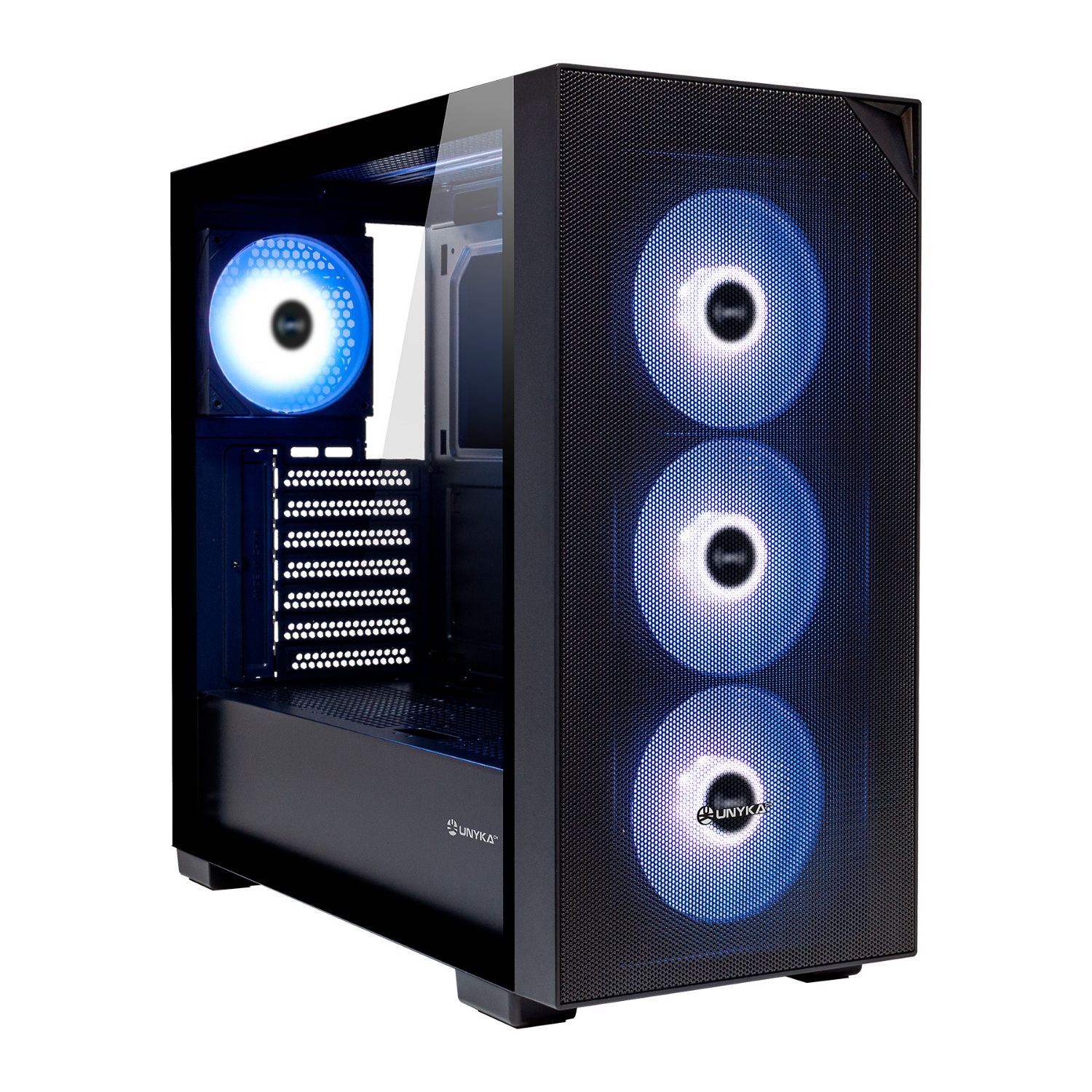 UK121803 - Caja UNYKA Revelat Mesh Cristal templado lateral, 4xARGB, Usb-C, E-ATX, Negro. (UK121803)