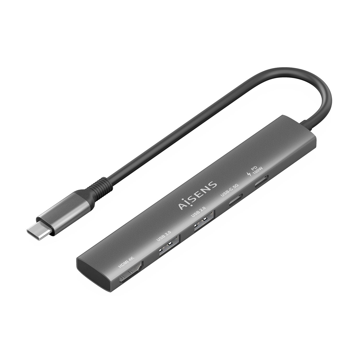 ASUC-5P022-GR - Docking Station AISENS 5en1 USB-C HDMI Gris (ASUC-5P022-GR)
