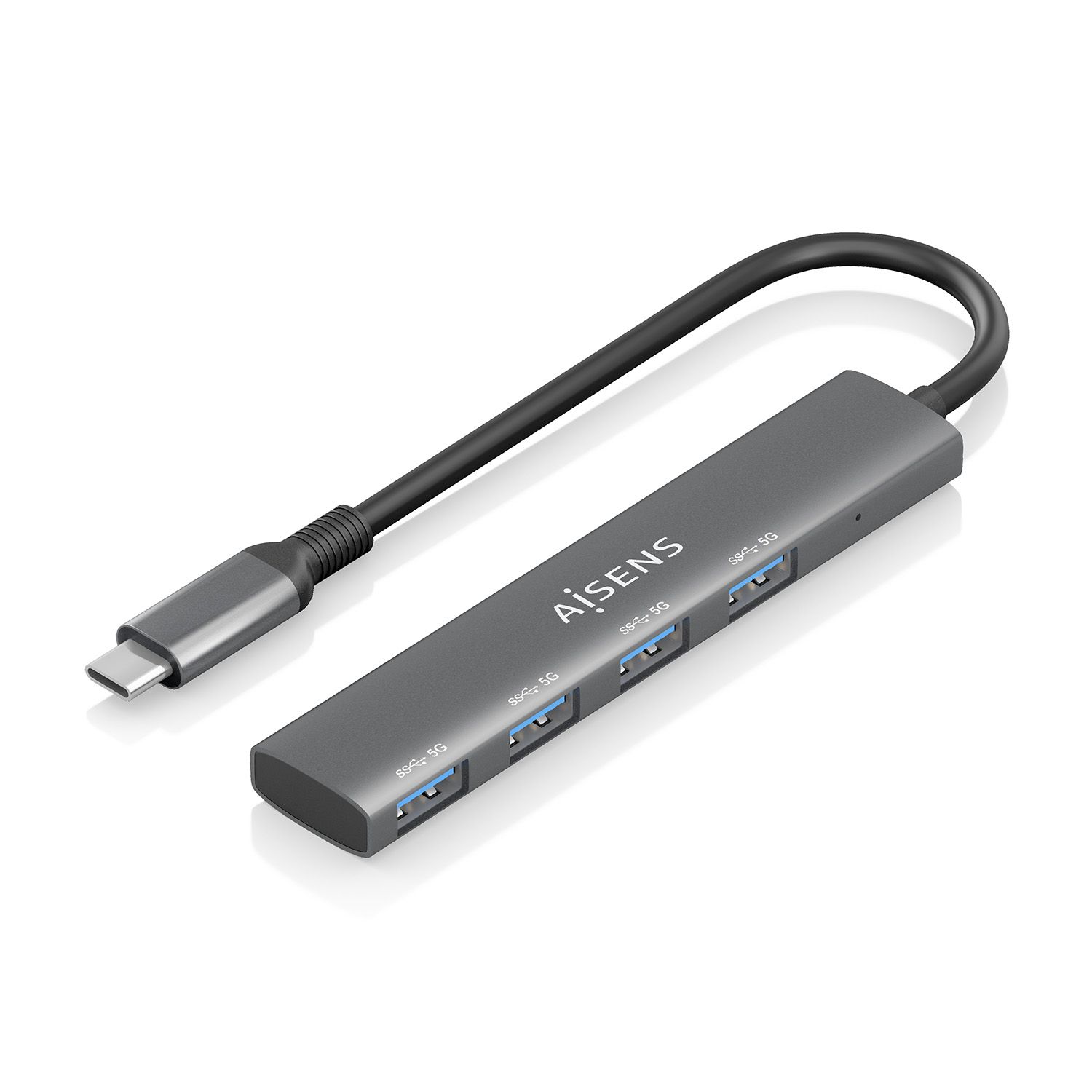 A109-0943 - Hub Aisens Usb-C/M a 4Usb-A/H 15cm Gris (A109-0943)