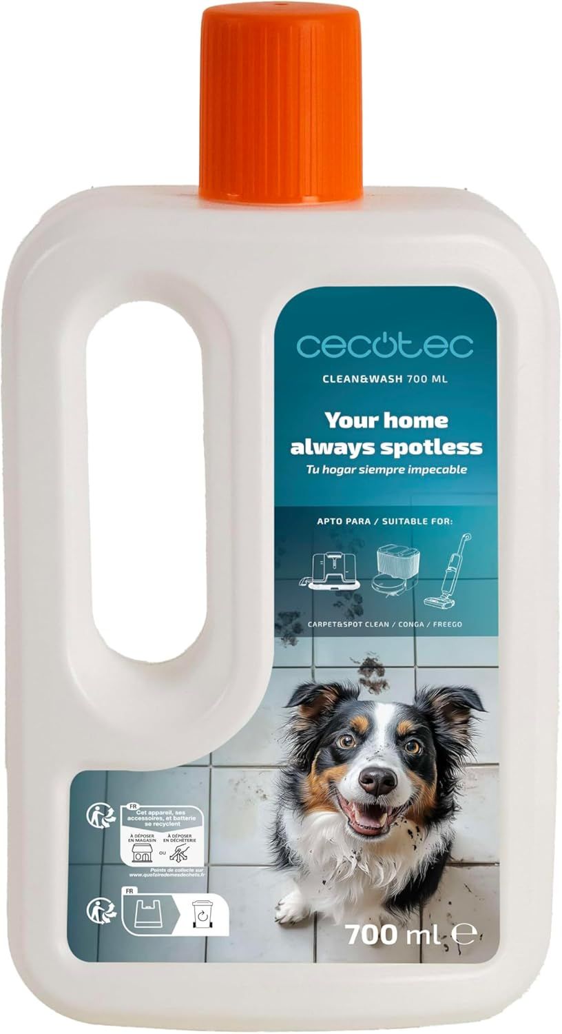 A01_EU01_100068 - Lquido de limpieza CECOTEC Clean&Wash 700ml TotalFresh, ara CarpetClean, Conga y Freego (A01_EU01_100068)