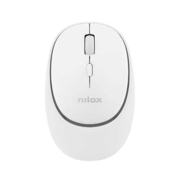 NXMDWS101 - Raton NILOX Dual-Wireless 3.0 y 5.2, Recargable, Incluye un cable Usb- C para la carga. Blanco (NXMDWS101)