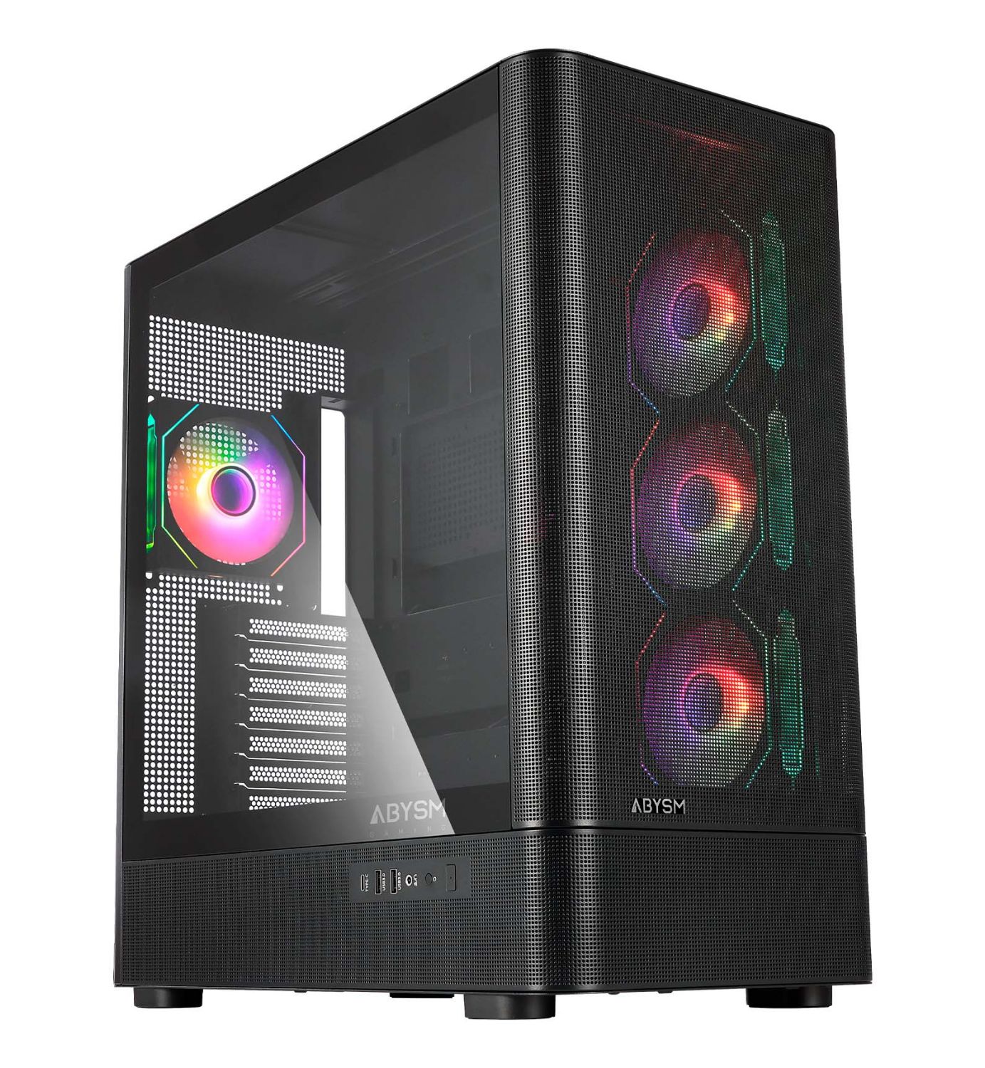 AB123801 - Caja ABYSM Danube Sava H500 II Air ARGB, Vidrio Templado 4 Ventiladores, ATX, Negra. (AB123801)