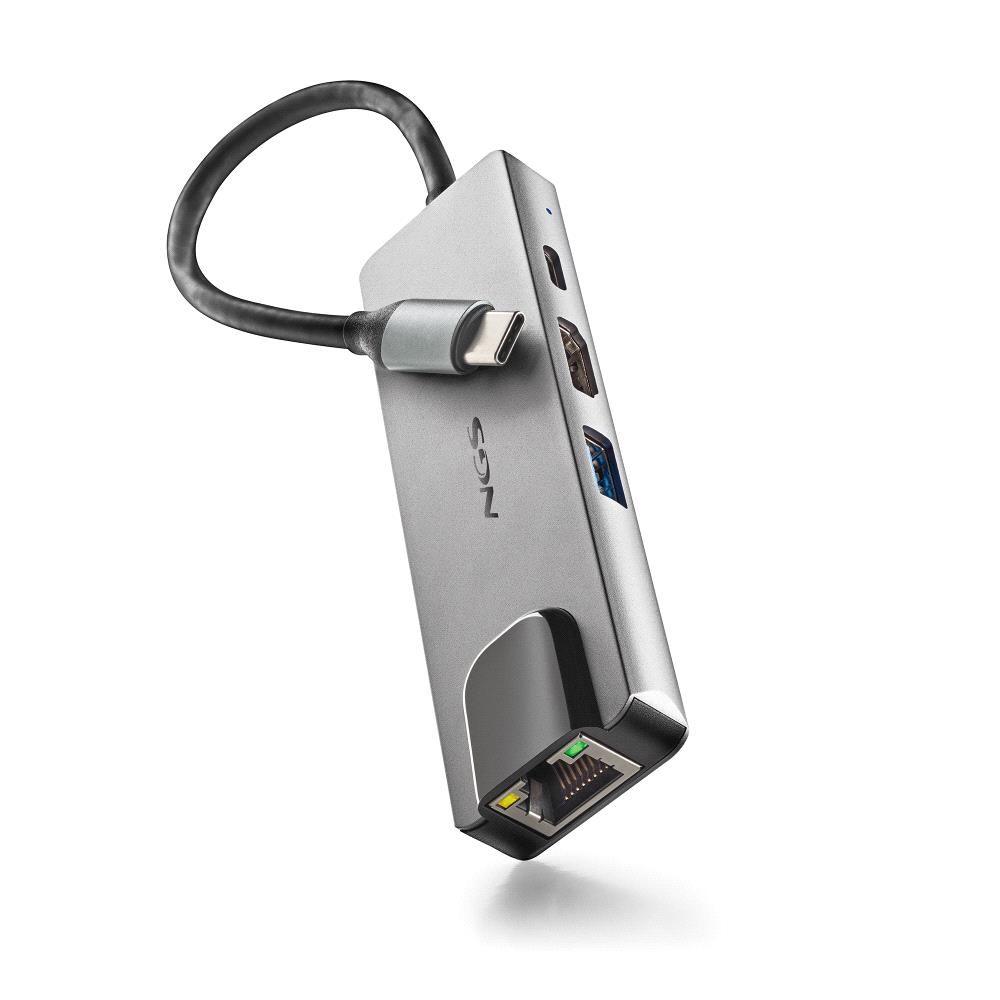 WONDERDOCKSUPRA - Adaptador NGS Multipuerto 4en1 Usb-C, PD100W, HDMI, RJ45, Usb-A3.0. (WONDERDOCKSUPRA)