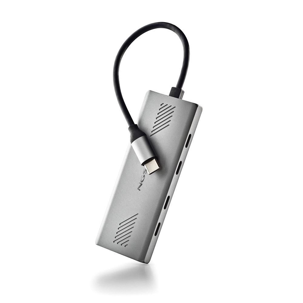 WONDER4C - Hub NGS Multipuerto Usb-C a 4Usb-C, Carcasa fabricada en aluminio, cable 15cm. (WONDER4C)