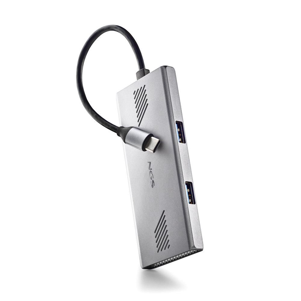 WONDERDUO-C - Hub NGS 4en1 Usb-C a 2Usb-A/2Usb-C,Carcasa fabricada en aluminio, cable 18cm. (WONDERDUO-C)