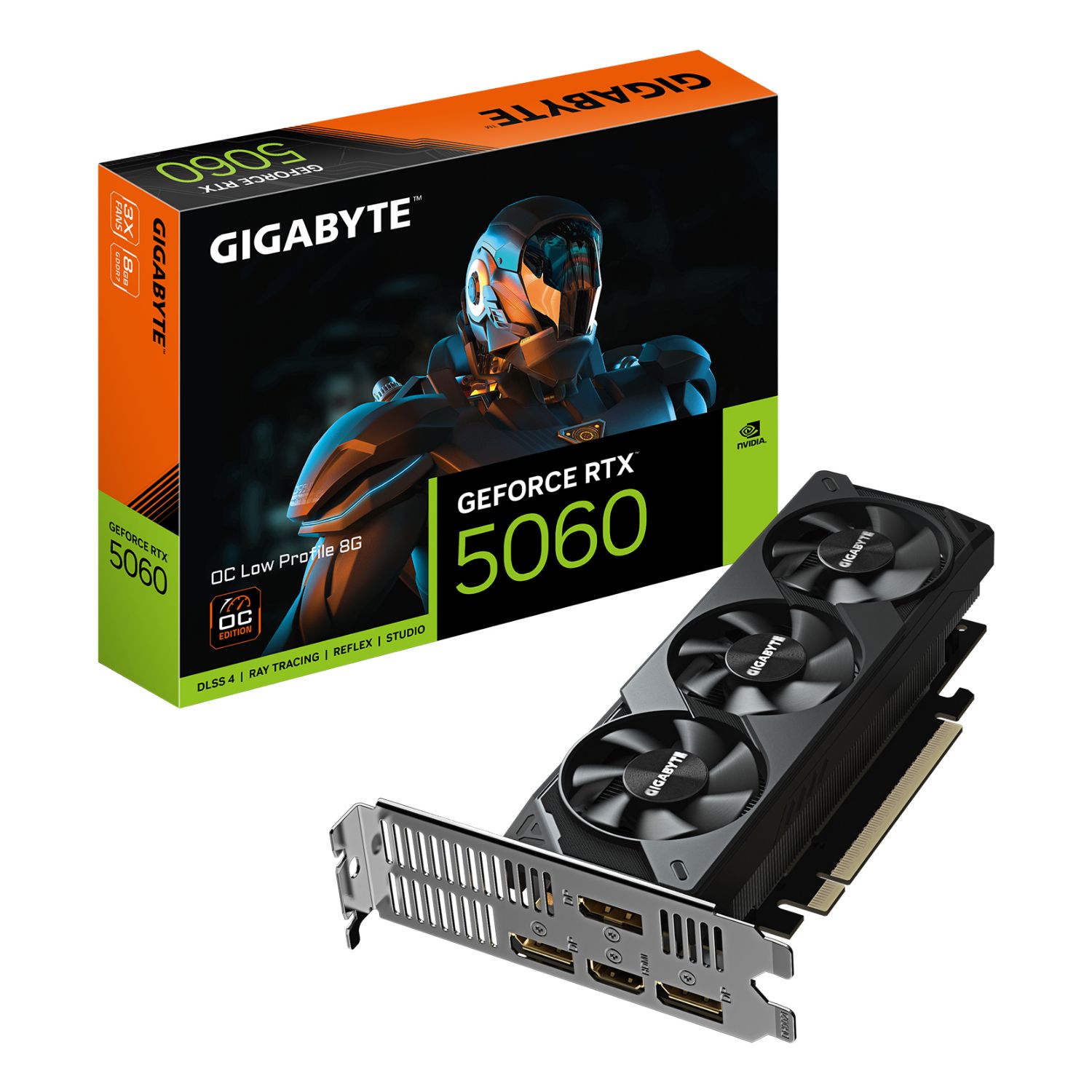 9VN5060O8L-00-G10 - GIGABYTE RTX 5060 OC LOW PROFILE 8G, Nvidia RTX5060 8GB GDDR7 (9VN5060O8L-00-G10)