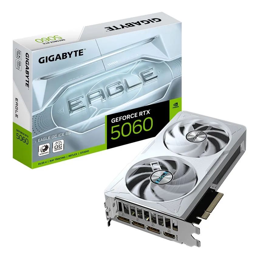 9VN5060EOI-00-G10 - GIGABYTE RTX 5060 EAGLE OC ICE 8G, Nvidia RTX5060 8GB GDDR7 (9VN5060EOI-00-G10)
