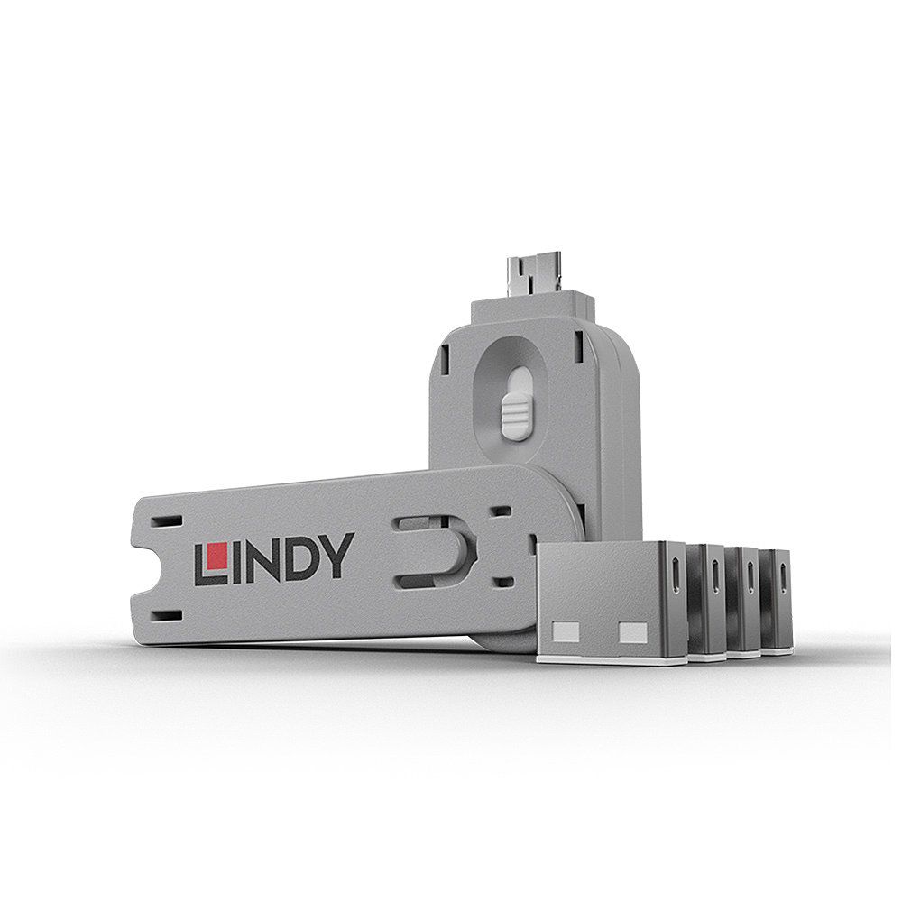 40454 - Llave LINDY Bloqueadora de puerto Usb-A 4Unidades, Blanca (40454)
