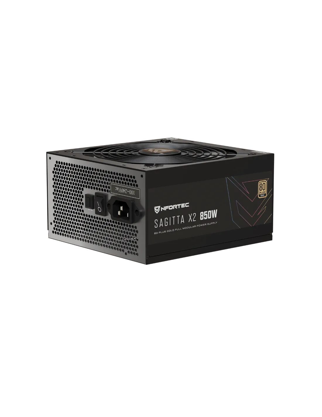 NF-PSU-SAGITTAX2-FM-850W - Fuente Nfortec ATX 850W Full Modular 12cm PCIe 80+ Gold Negra (NF-PSU-SAGITTAX2-FM-850W)