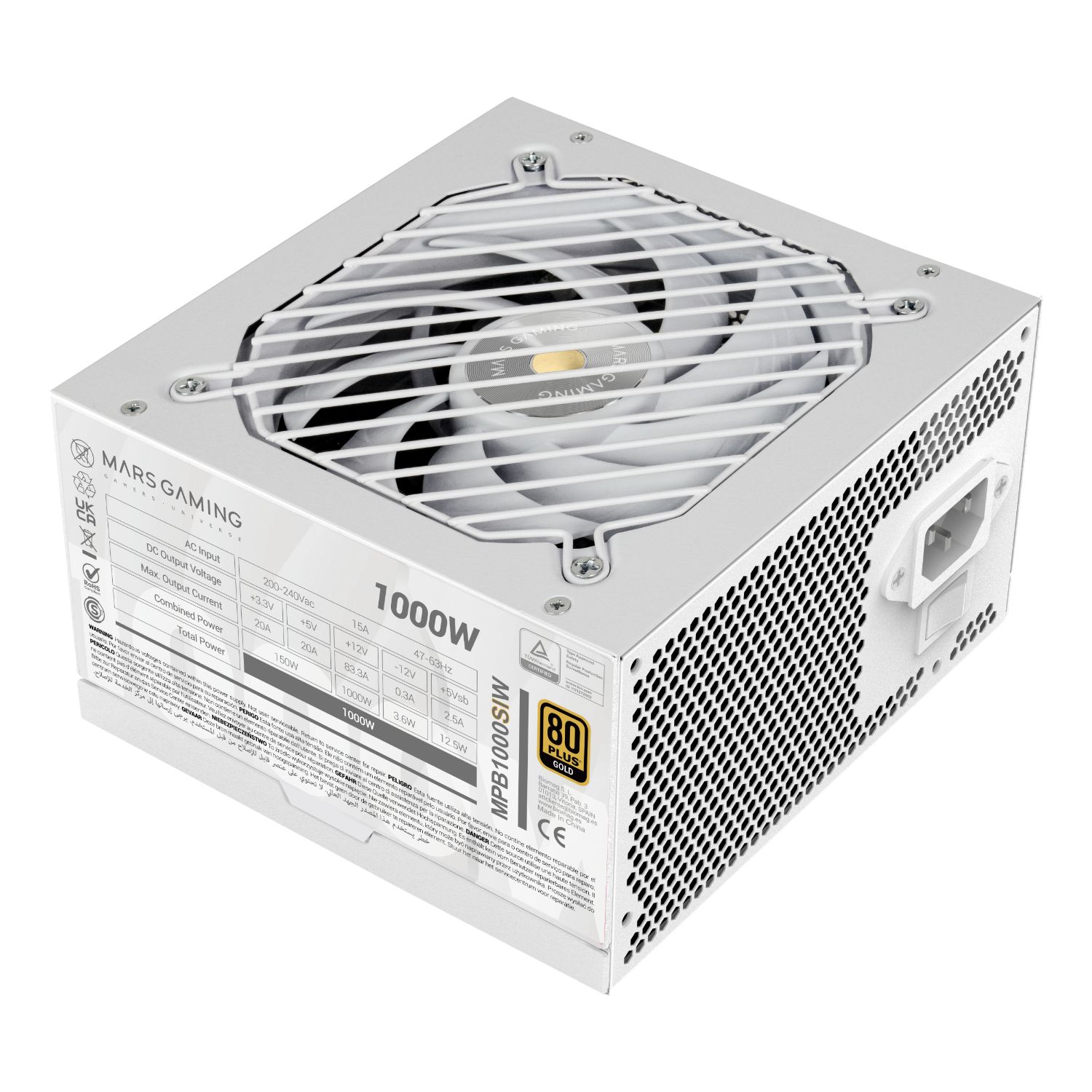 MPB1000SIW - Fuente Mars Gaming ATX 1000W Modular 140mm 80+ Bronze Blanca (MPB1000SIW)