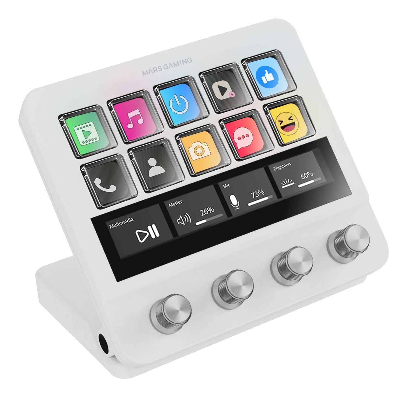 MSDPROW - Control Deck Mars Gaming LCD 10 Teclas Blanco (MSDPROW)