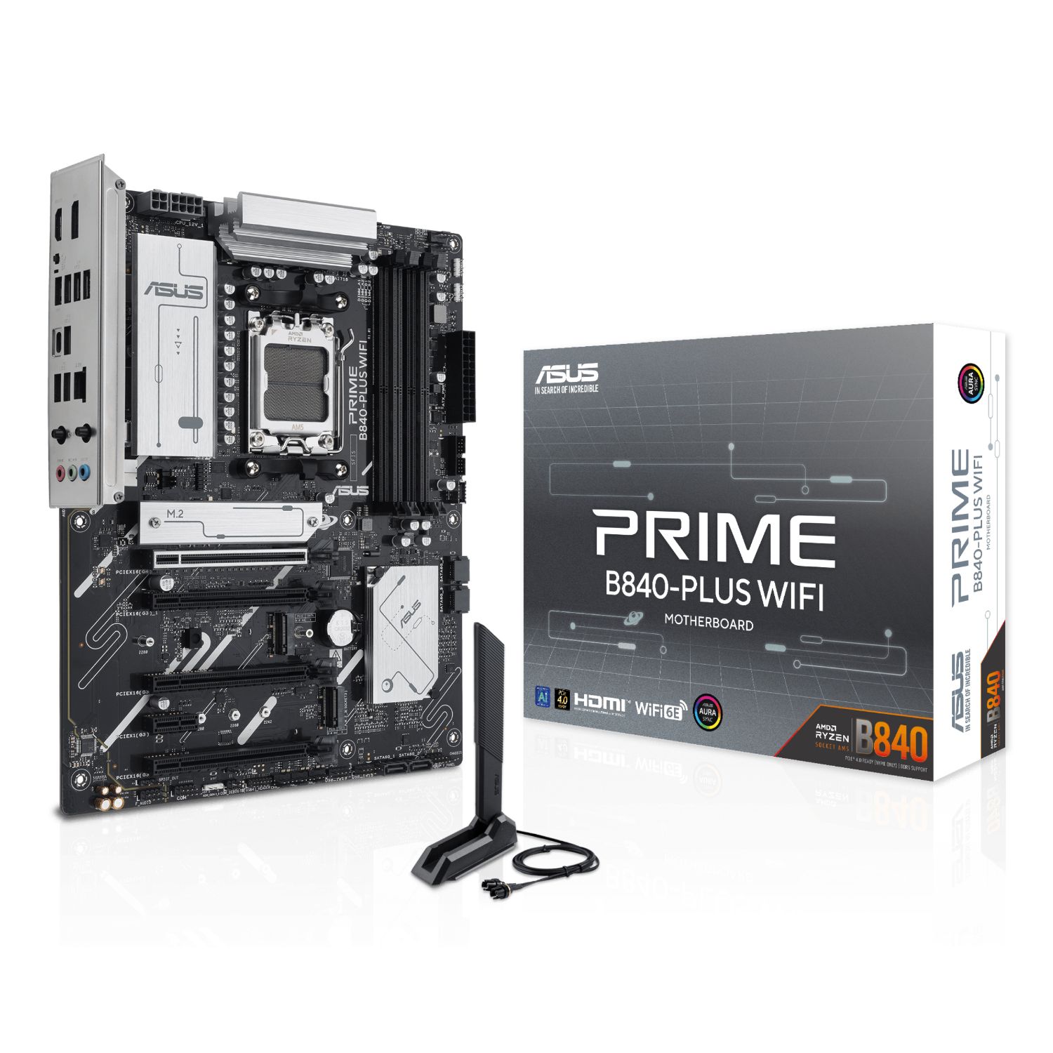 90MB1IZ0-M0EAY0 - Placa base ASUS PRIME B840-PLUS WIFI: (AM5) 4DDR5 M.2 SATA3 PCIe USB-A/C DP HDMI RJ45 7.1 ATX WiFi 6E Bluetooth 5.3 Ethernet 2.5 GbE