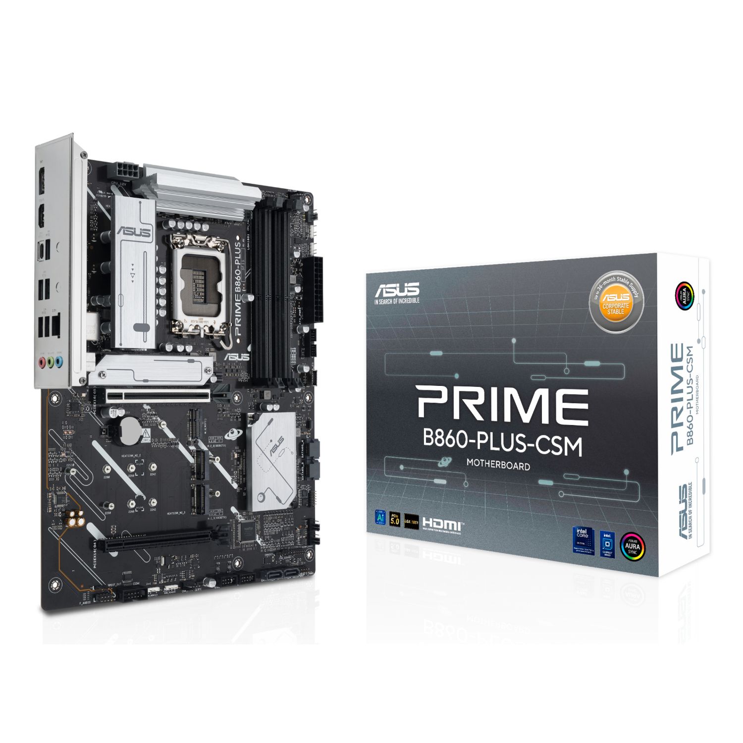 90MB1KA0-M0EAYC - Placa base ASUS PRIME B860-PLUS-CSM: (1851) 4DDR5 M.2 SATA3 USB-A/C DP HDMI RJ45 7.1 ATX Ethernet 2.5 GbE