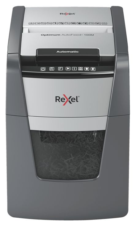 2020100MEU - Destructora Rexel Optimum AutoFeed 34L, tritura automticamente hasta 100 hojas A4 80gr, nivel seguridad P-5. (2020100MEU)