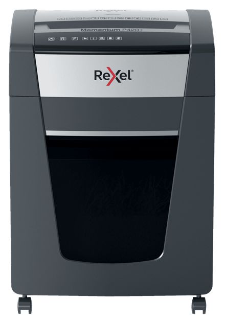 2021420XEU - Destructora Rexel Momentum P420+ Papel/Grapas/Clips Corte en Partculas P-4 30L Negra (2021420XEU)