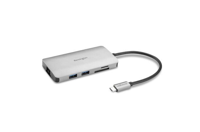 K33820WW - Docking Kensington UH1400P 8en1 USB-C 3.0 a 3xUSB-A 3.0/1xUSB-C 3.0 PD 85W/1xHDMI 2.0/1xRJ45/Lector Tarjetas TF/SD Ethernet GbE Negro/Plata (K33820WW)