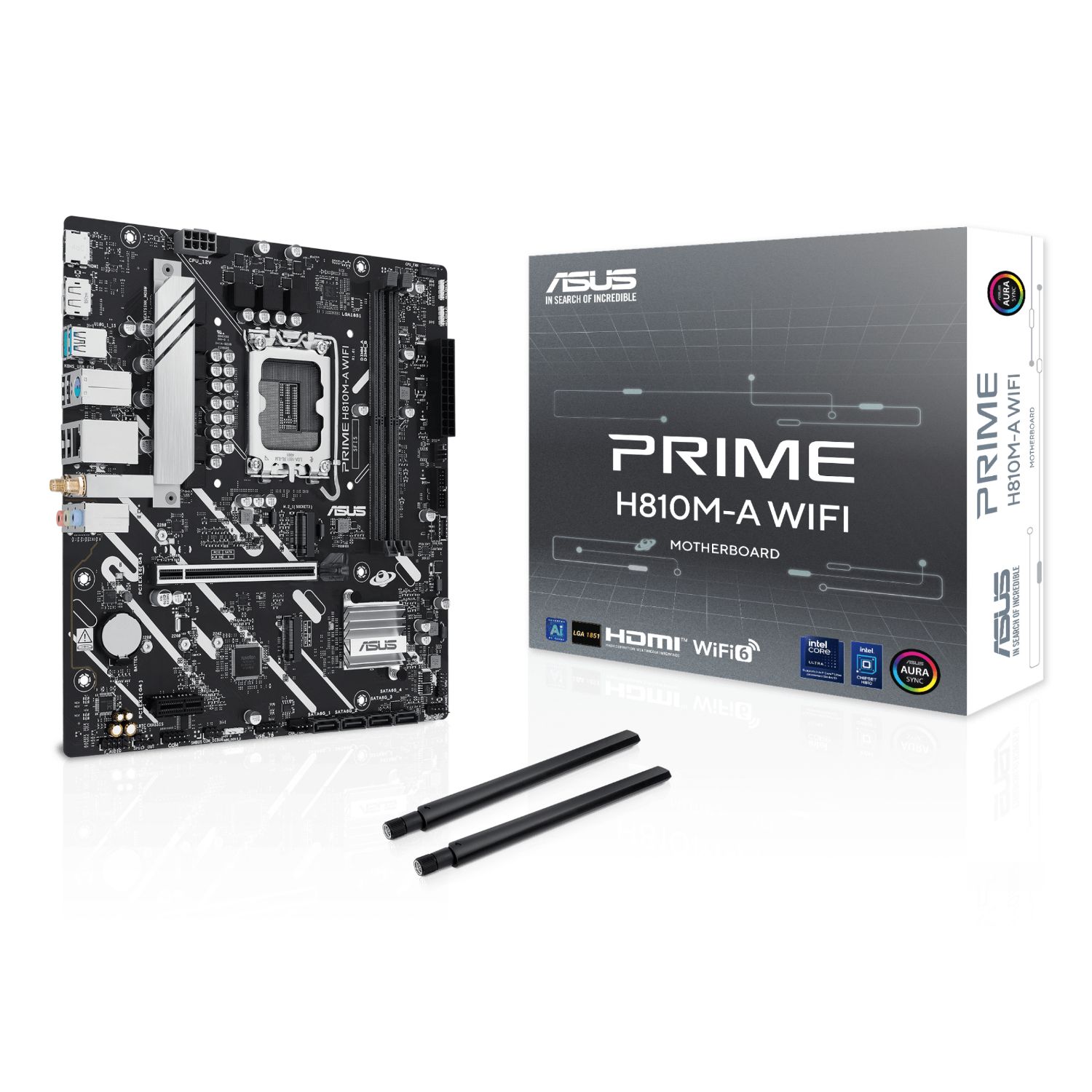 90MB1KJ0-M0EAY0 - Placa Base ASUS PRIME H810M-A WIFI: (1851) 2DDR5 M.2 SATA3 USB 2.0/3.1 DP HDMI RJ45 7.1 mATX WiFi 6 Bluetooth 5.3 Ethernet GbE