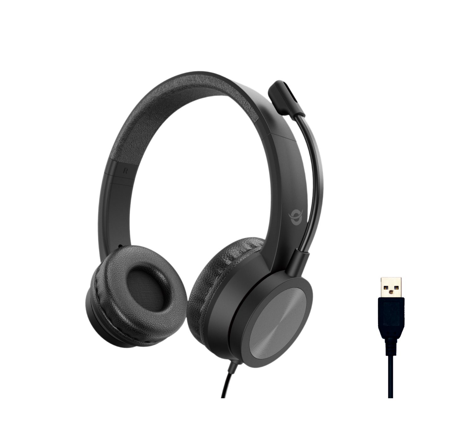 POLONA05B - Auriculares+Micrfono CONCEPTRONIC Circumaurales Binaurales USB-A Negros (POLONA05B)
