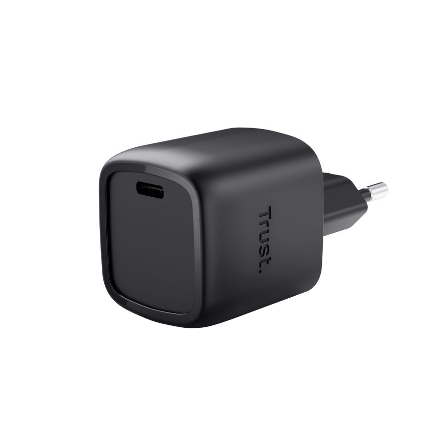 25519 - Cargador de Pared Trust Maxo GaN 30W QC 3.0 1xUSB-C Negro (25519)