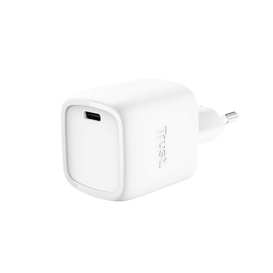 25520 - Cargador de Pared Trust Maxo GaN 30W QC 3.0 1xUSB-C Blanco (25520)