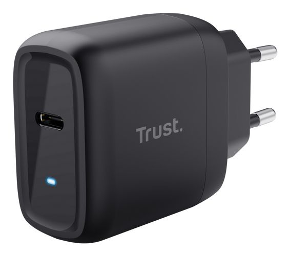 25521 - Cargador de Pared Trust Maxo GaN 45W QC 3.0 1xUSB-C Negro (25521)