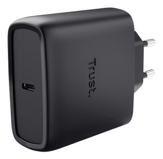 25523 - Cargador de Pared Trust Maxo GaN 65W QC 3.0 1xUSB-C Cable 2m Negro (25523)