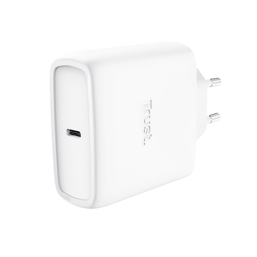 25524 - Cargador de Pared Trust Maxo GaN 65W QC 3.0 1xUSB-C Cable 2m Blanco (25524)