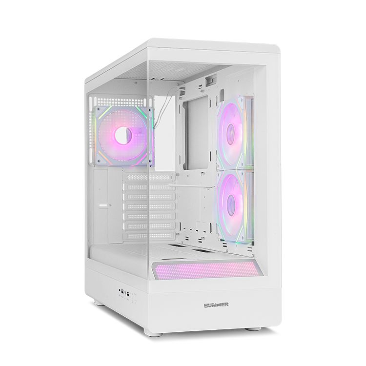 NXINFTYIOTAWH - Caja Nox Infinity Iota Panel Lateral de Cristal Templado ARGB 1xUSB-A 3.0 1xUSB-C 3.1 ATX ITX mATX Blanca (NXINFTYIOTAWH)