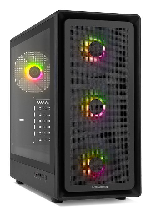 NXHUMMERAEROBK - Caja Nox Hummer Aero Hyperflow Panel Lateral de Cristal Templado ARGB 2xUSB-A 3.0 1xUSB-C 3.1 ATX ITX mATX Negra (NXHUMMERAEROBK)