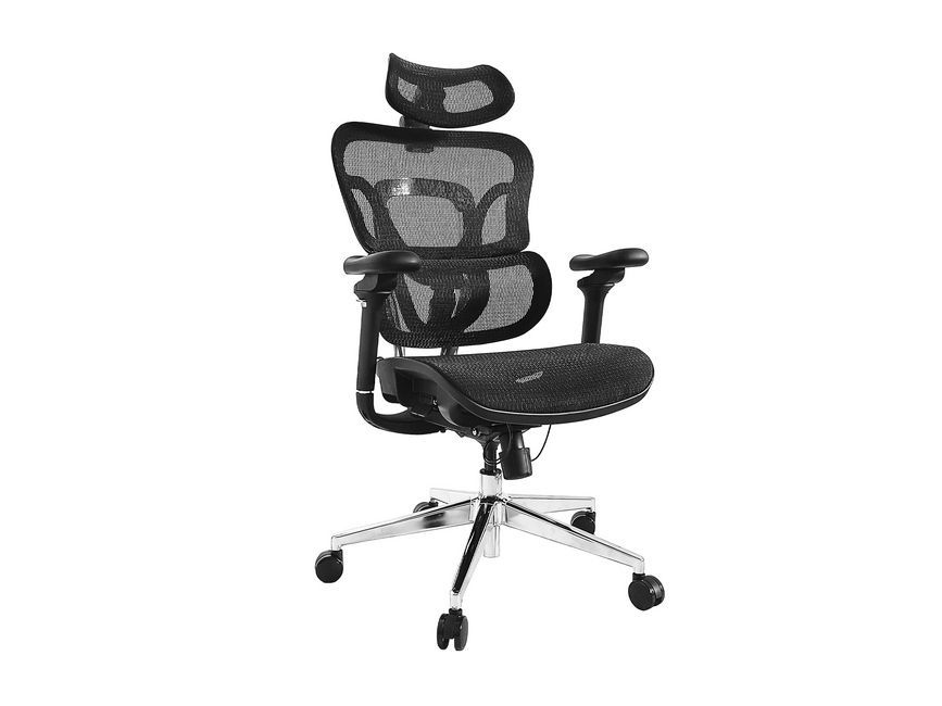 EQ651051 - Silla de Oficina EQUIP Respaldo de Malla Reposabrazos Acolchado/Reposacabezas/Almohada Lumbar Mx. 150Kg Negra (EQ651051)