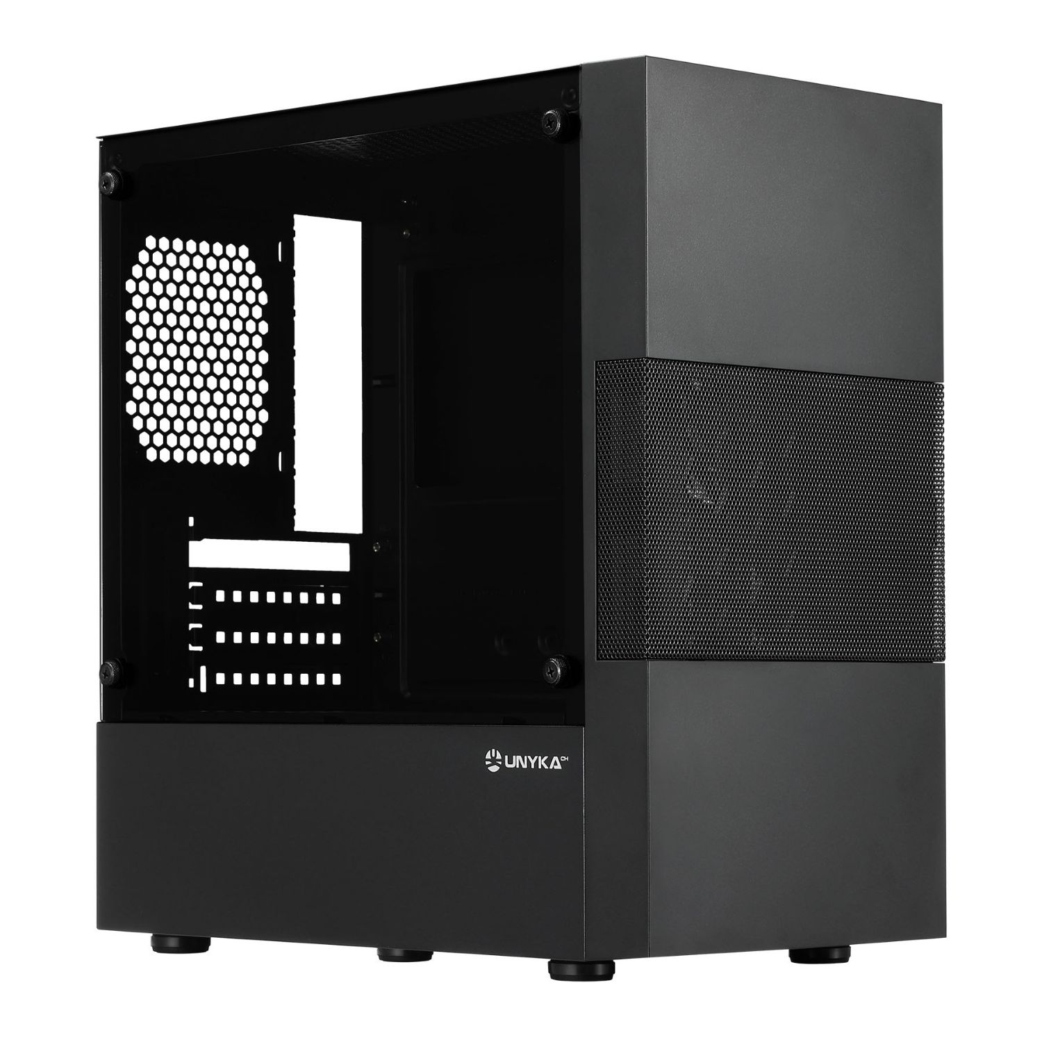 UK52125 - Caja PC UNYKA Aero C25 Panel Lateral de Cristal Templado 500W 1xUSB 2.0 2xUSB-A 3.0 ITX mATX Negra (UK52125)