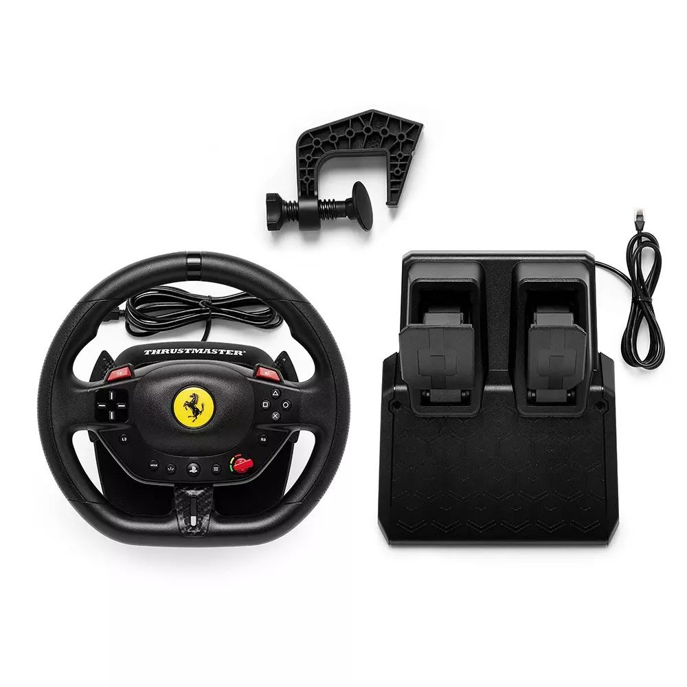 4160880 - Volante Thrustmaster T98 Ferrari 296 GTB, con pedales, para PS5/PS4/PC. (4160880)