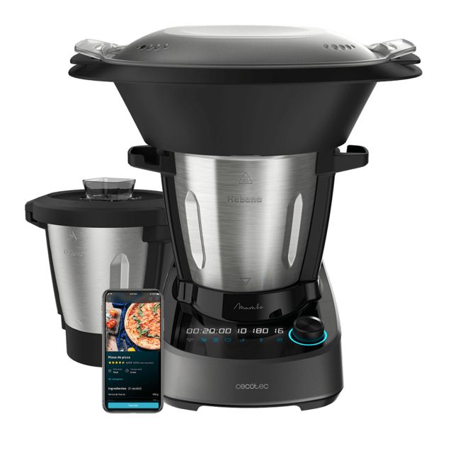 04342 - Robot Cocina CECOTEC Mambo 11090 Habana, Wifi con 37 funciones, APP, sistema autolimpieza, accesorios OneClick, bscula integrada, jarra inox y jarra antiadherente Habana. (04342)