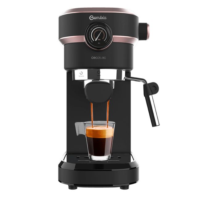01574 - Cafetera Express Cecotec Cafelizzia 890 Rose Pro, sistema calentamiento por thermoblock, 20 bares, modo Auto para 1 y 2 cafs, vaporizador orientable, conducto de agua para infusiones y manmetro para medir la presin. (01574)