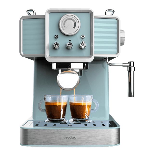 01628 - Cafetera Cecotec Power Espresso 20 Tradizionale Light Blue, para espressos y cappuccinos, rpido Sistema de Calentamiento por thermoblock, 20 Bares, manmetro PressurePro y vaporizador orientable. (01628)