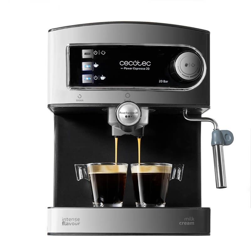 A01_EU01_101336 - Cafetera CECOTEC Power Espresso 20, 1.6l, 20Bares, vaporizador, acero inoxidable.(A01_EU01_101336)