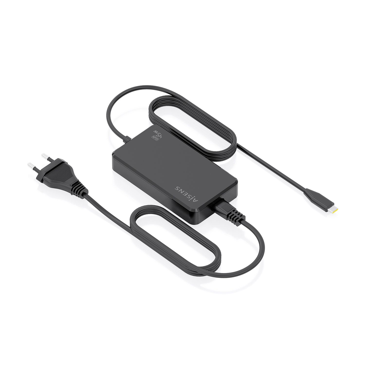 ASCH-1PD45D067-BK - Cargador AISENS Sobremesa GaN 45W PD3.0 1xUSB-C Cable DC 1.8m Negro(ASCH-1PD45D067-BK)