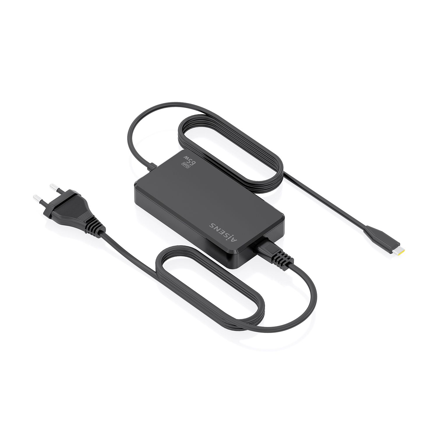 ASCH-1PD65D068-BK - Cargador Sobremesa Aisens GaN 65W PD3.0 1xUsb-C, cable DC 1.8m, Negro(ASCH-1PD65D068-BK)