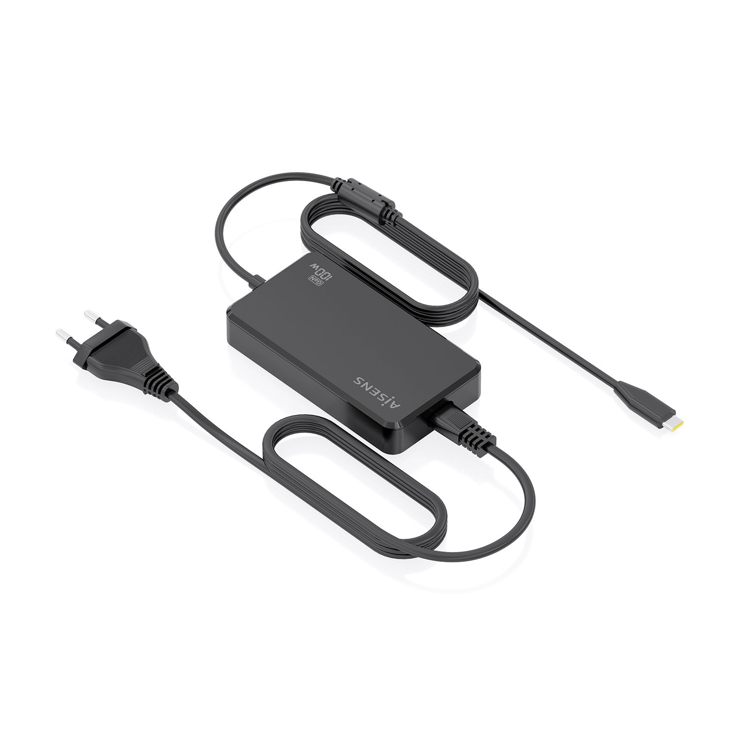 ASCH-1PD100D070-BK - Cargador Sobremesa Aisens GaN 100W PD3.0 1xUsb-C, cable DC 1.8m, Negro(ASCH-1PD100D070-BK)