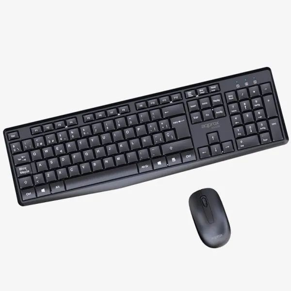APPMX420B - Kit Teclado + Ratn APPROX Multimedia 105 Teclas Wireless 2.4GHz 1000dpi 3 Botones Negro (APPMX420B)
