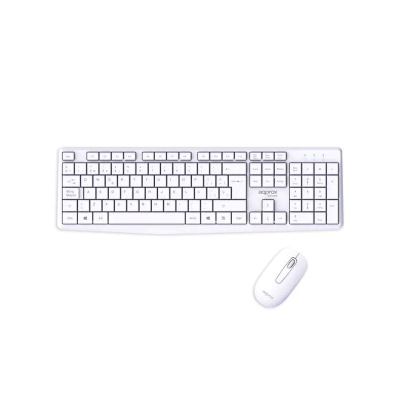 APPMX420W - Kit Teclado + Ratn APPROX Multimedia 105 Teclas Wireless 2.4GHz 1000dpi 3 Botones Blanco (APPMX420W)