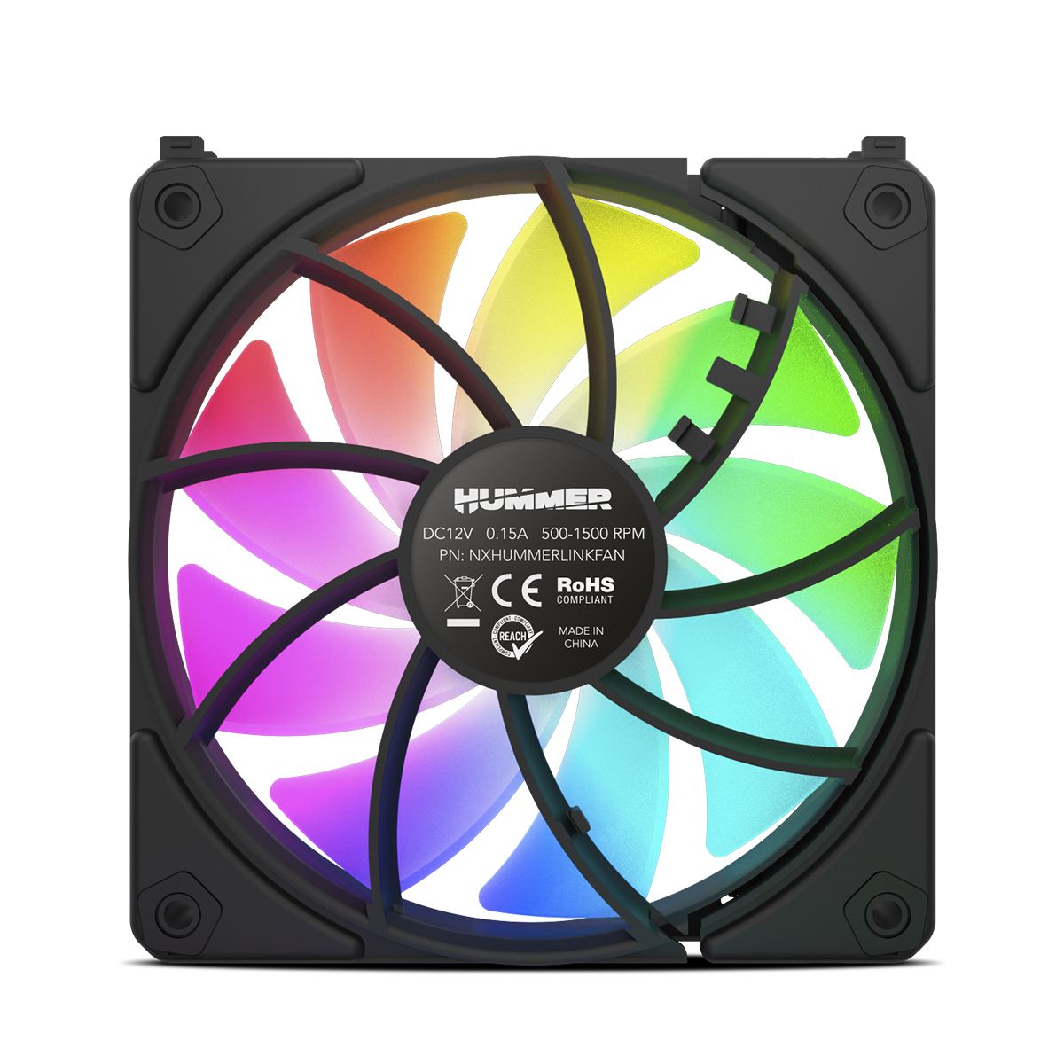 NXHUMMERELINKBK - Ventilador NOX Easy Link ARGB con PWM 120mm (NXHUMMERELINKBK)