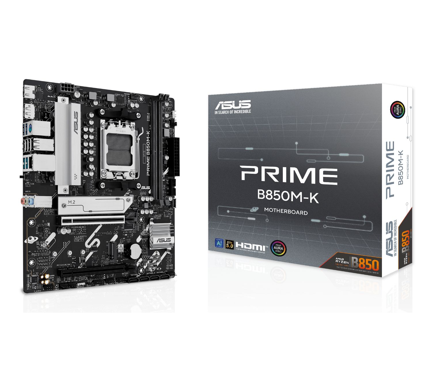 90MB1LV0-M0EAY0 - Placa base ASUS PRIME B850M-K: (AM5) 2DDR5 SATA3 M.2 USB HDMI DP RJ45 7.1 mATX Ethernet 2.5 GbE (90MB1LV0-M0EAY0)