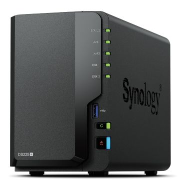 DS225+ - Caja NAS Synology Celeron J4125 2Gb DDR4 USB 2xRJ45 2 Bahas Synology DSM Negro (DS225+)